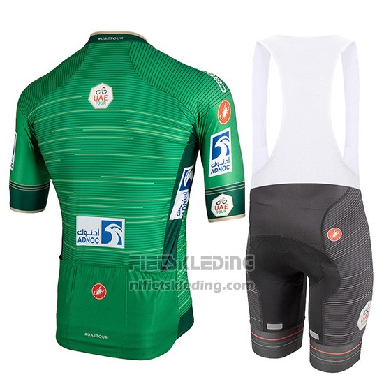 2019 Fietskleding Castelli Uae Tour Groen Korte Mouwen en Koersbroek